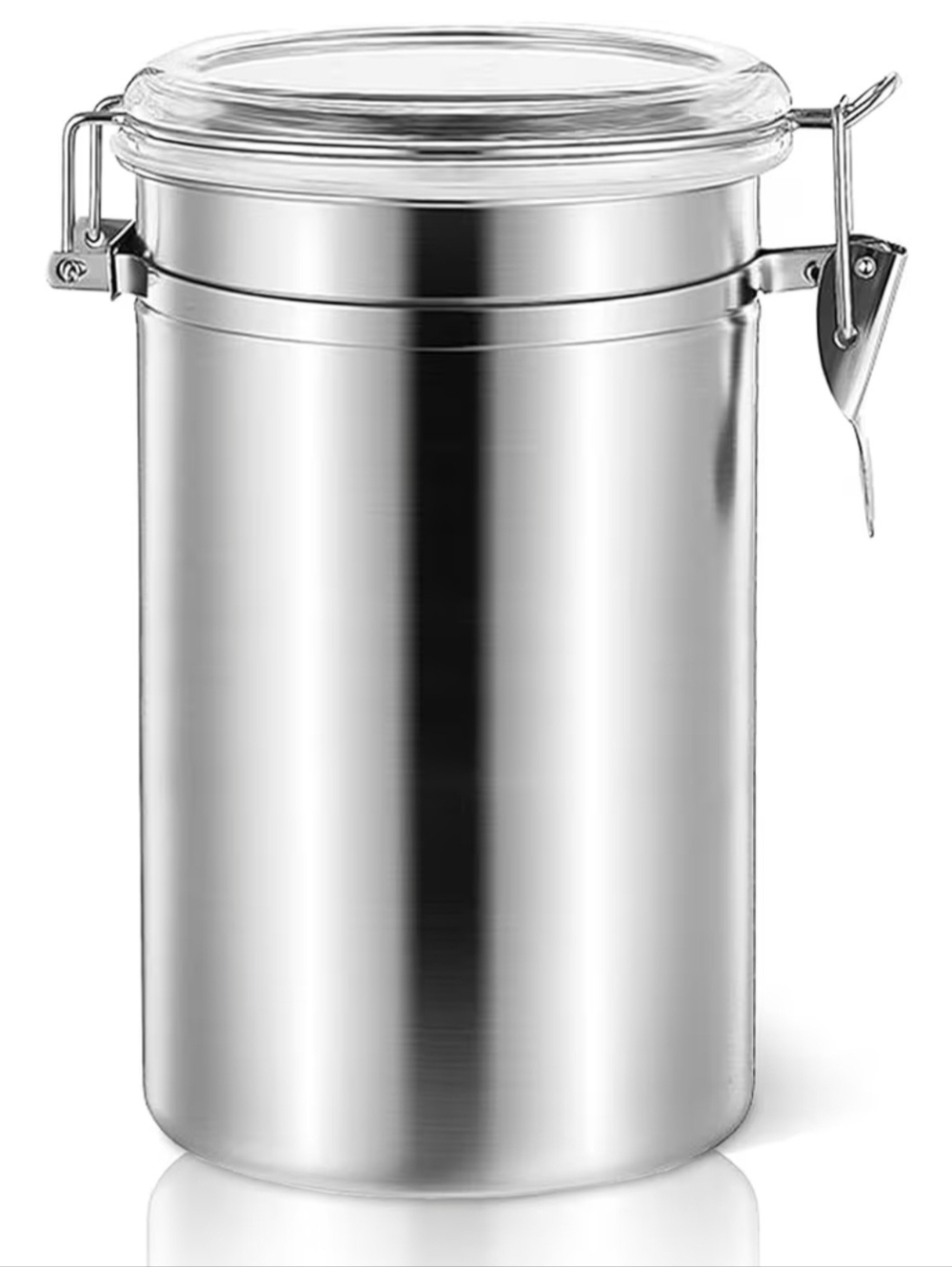 Small Stainless Steel Airtight Coffee Canister Silver Food Storage Tea Sugar